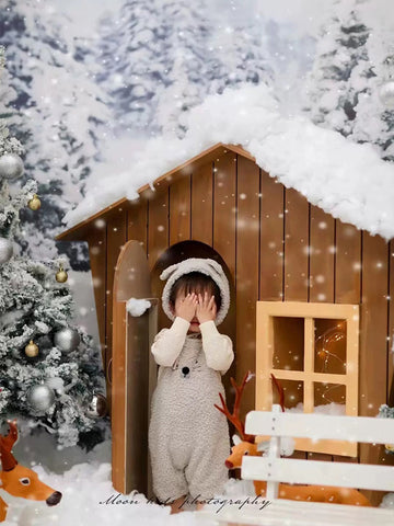 Winter Snow Scenery Forest Photo Backdrop IBD-247009